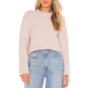 Revolve LPA blush ribbed wool/acrylic mock neck sweater S